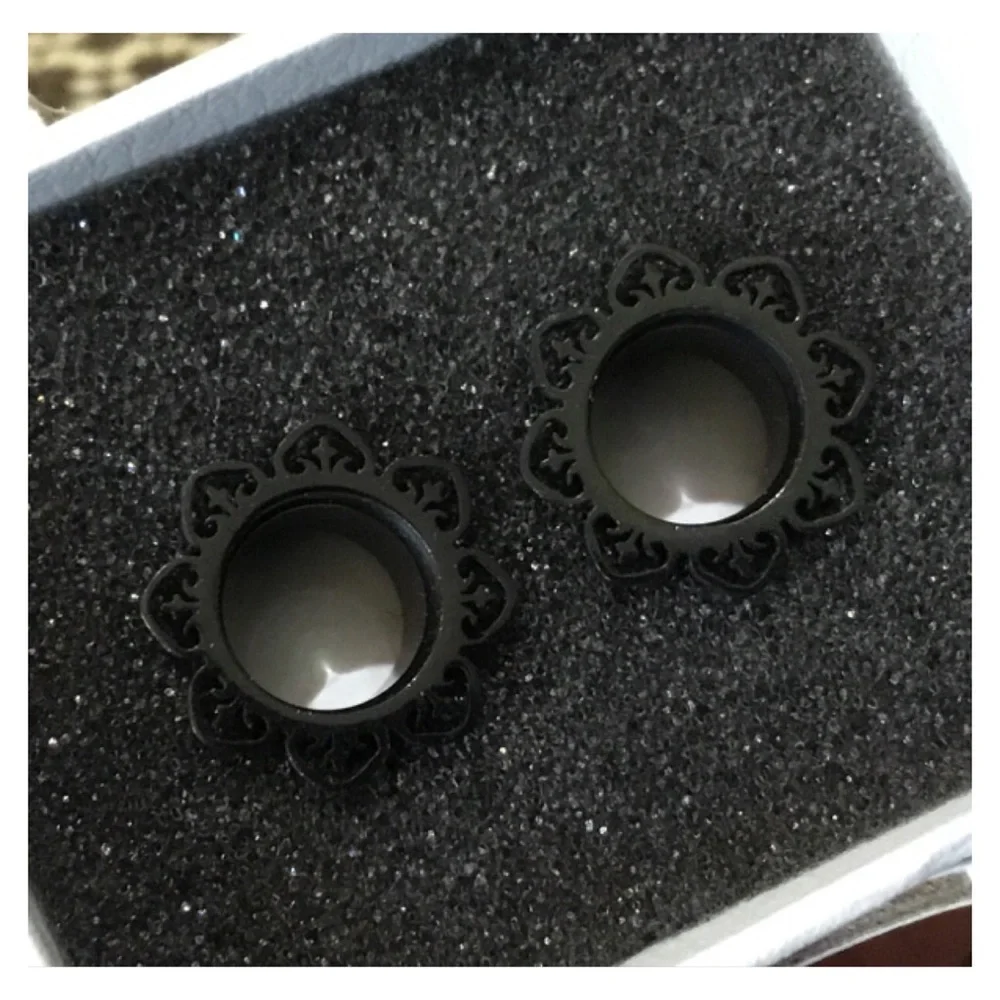KUBOOZ Stainless Steel Ear Plug Tunnel Flesh Gauge Set in Boxes